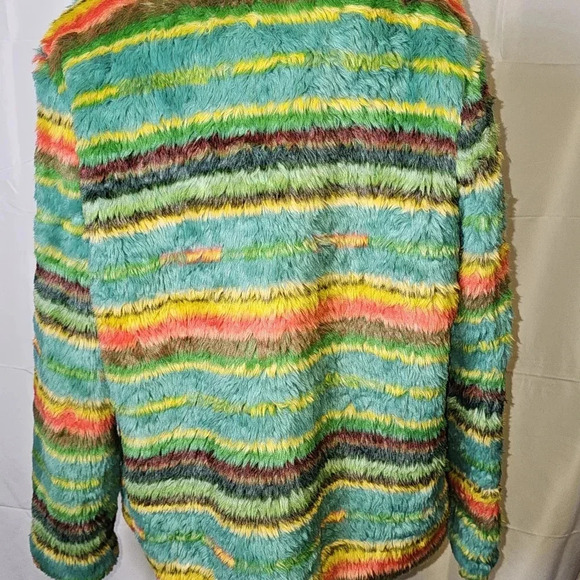 L&B Lucky & Blessed‎ Fur Serpa Multi Colored Southwestern Jacket Sz M - Picture 5 of 9